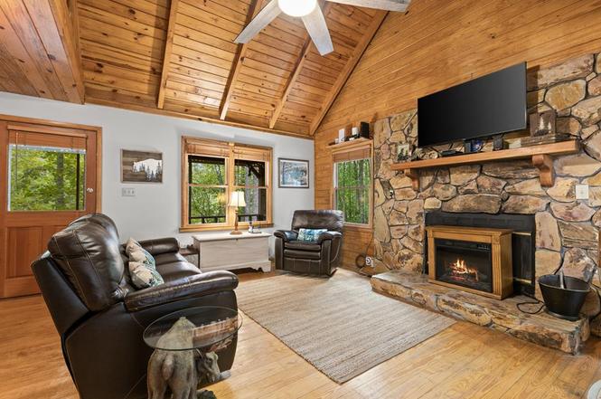 Living room with fireplace
